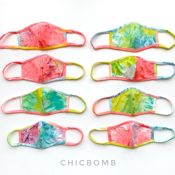 2 TIE DYE FACE MASKS -  KIDS - Picture 2 of 5